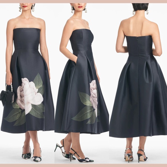 SACHIN & BABI Dresses & Skirts - NEW $650 Sachin Babi [ 10 ] Shay Rose Strapless Mikado Midi Cocktail Dress J2043